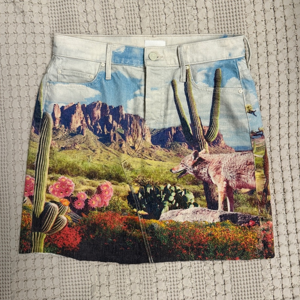 Mother Denim Size 27 (4-6) the tomcat mini skirt fray